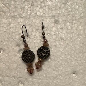 Elegant Bronze and Brown Dangle Earrings